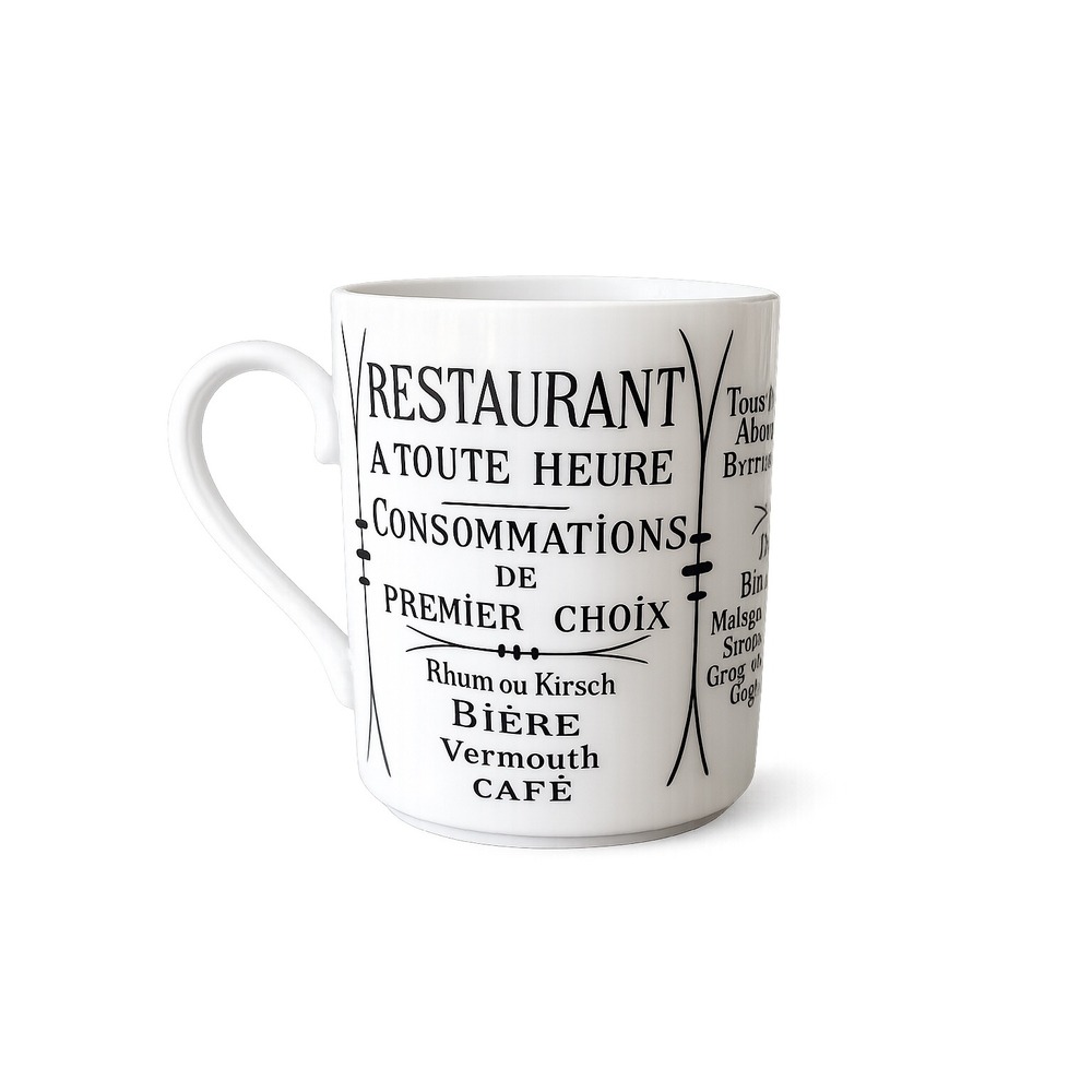 Pillivuyt Brasserie French Bistro Porcelain Coffee Mug 10oz White Made in France